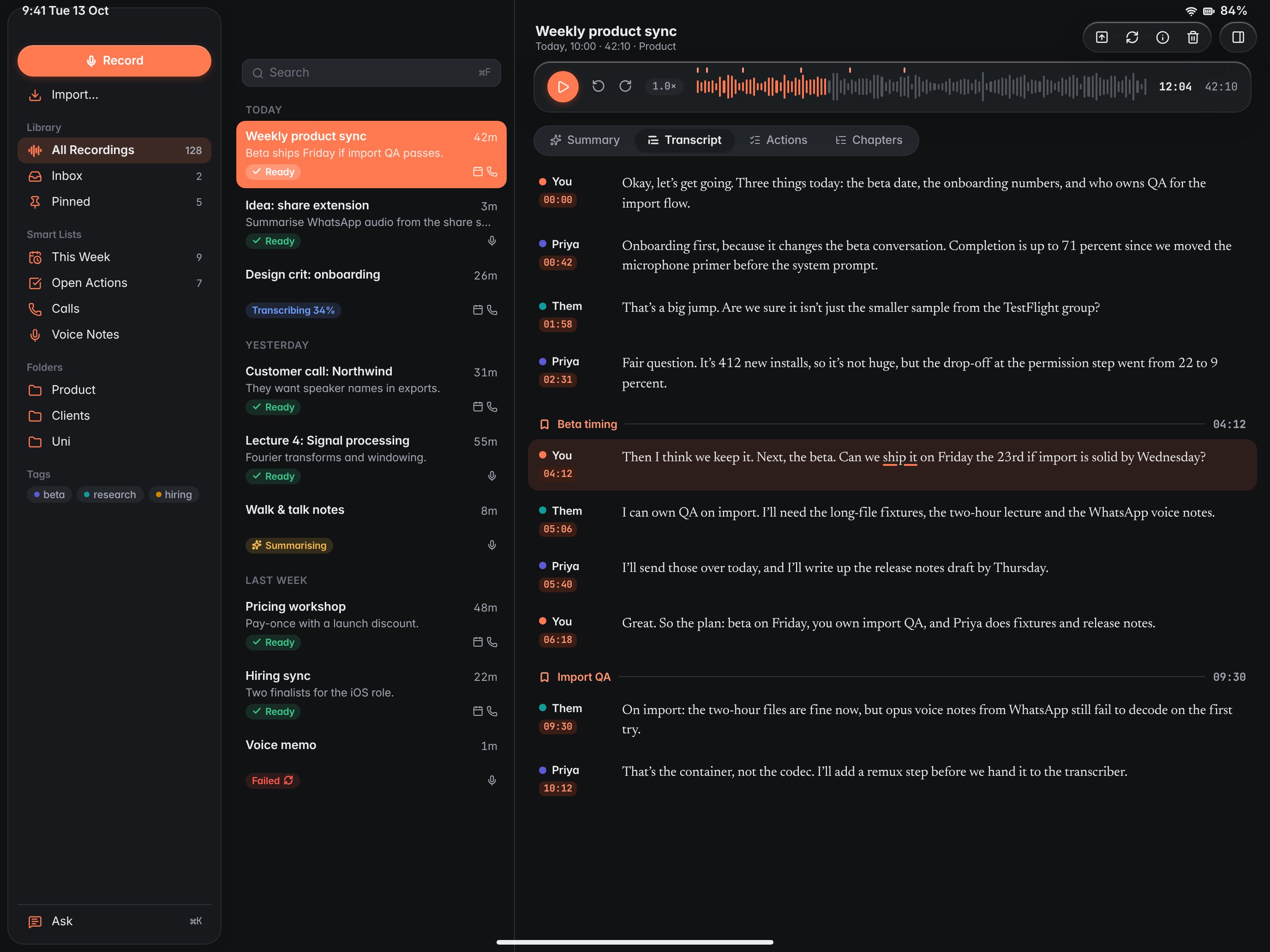 iPad library, dark.