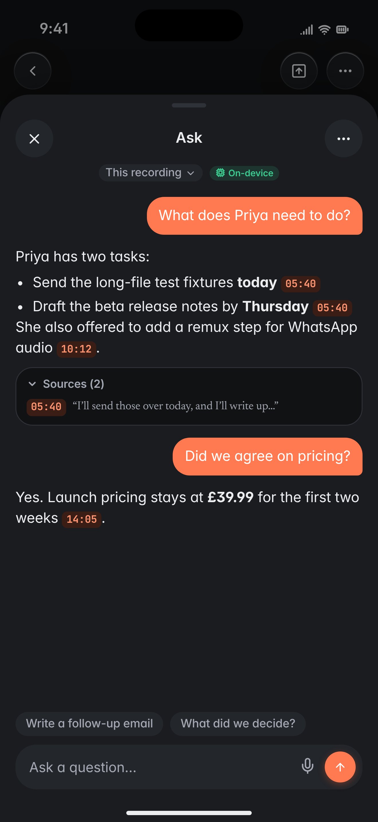 iPhone chat, dark.