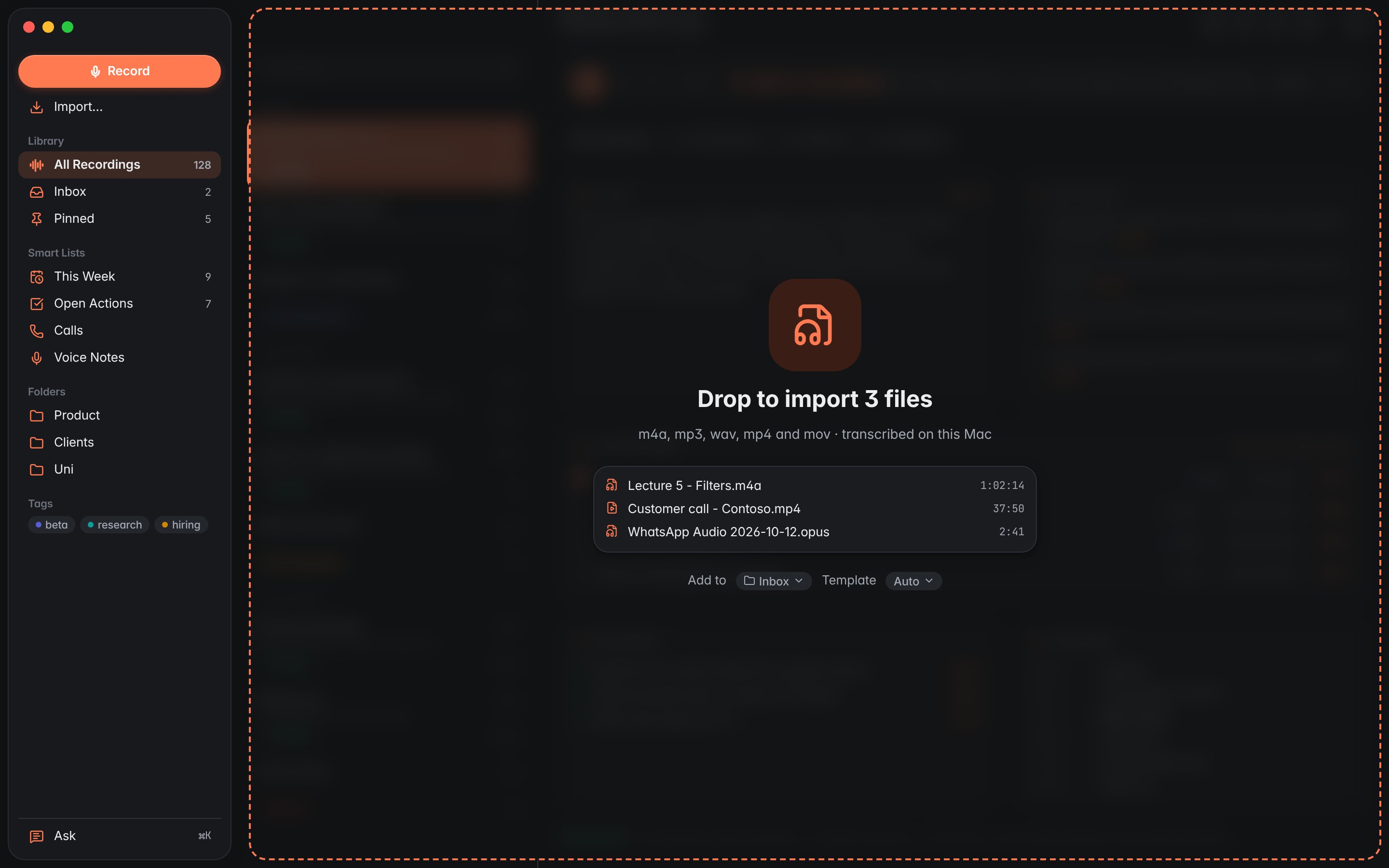 Mac import, dark.