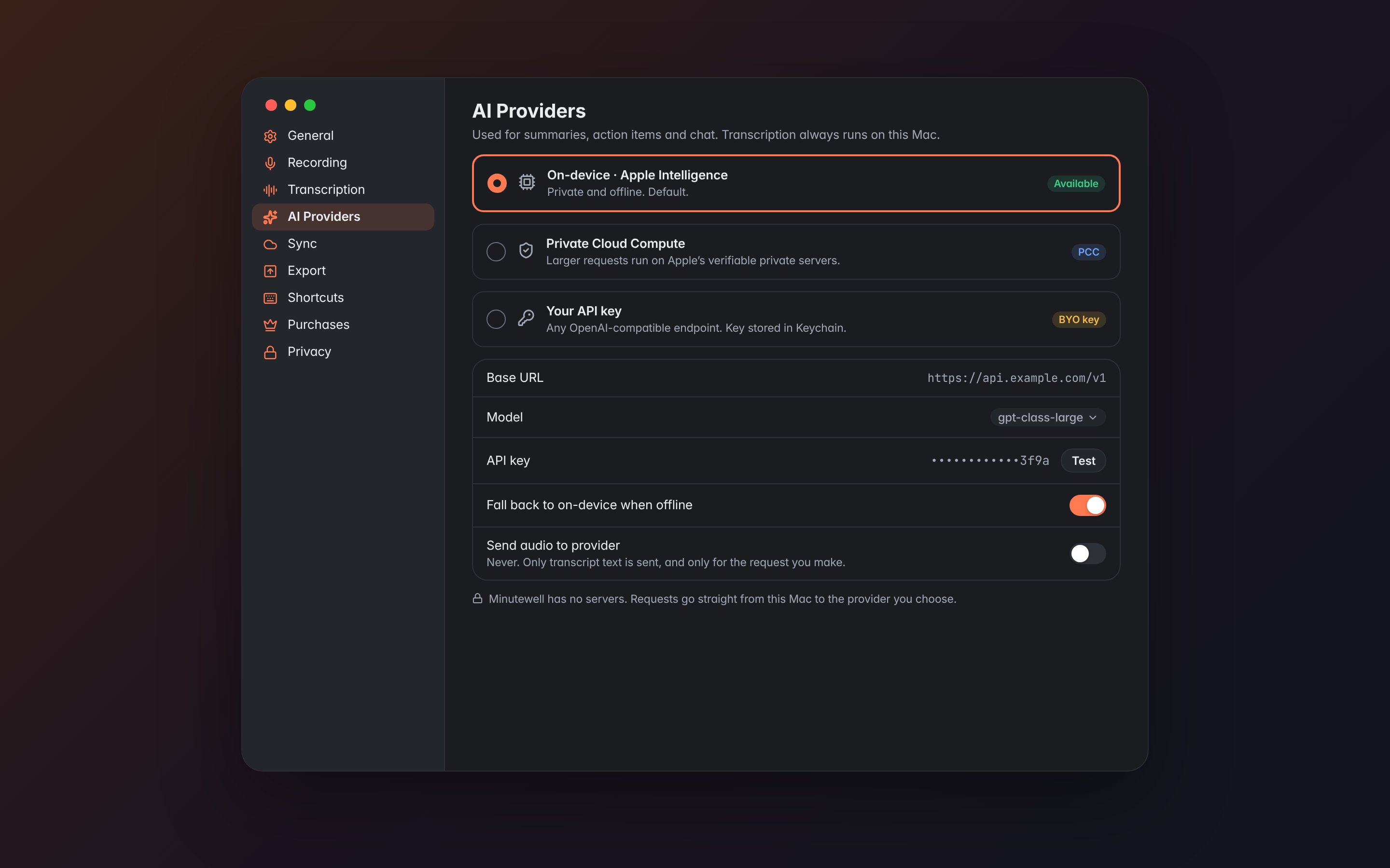 Mac settings, dark.