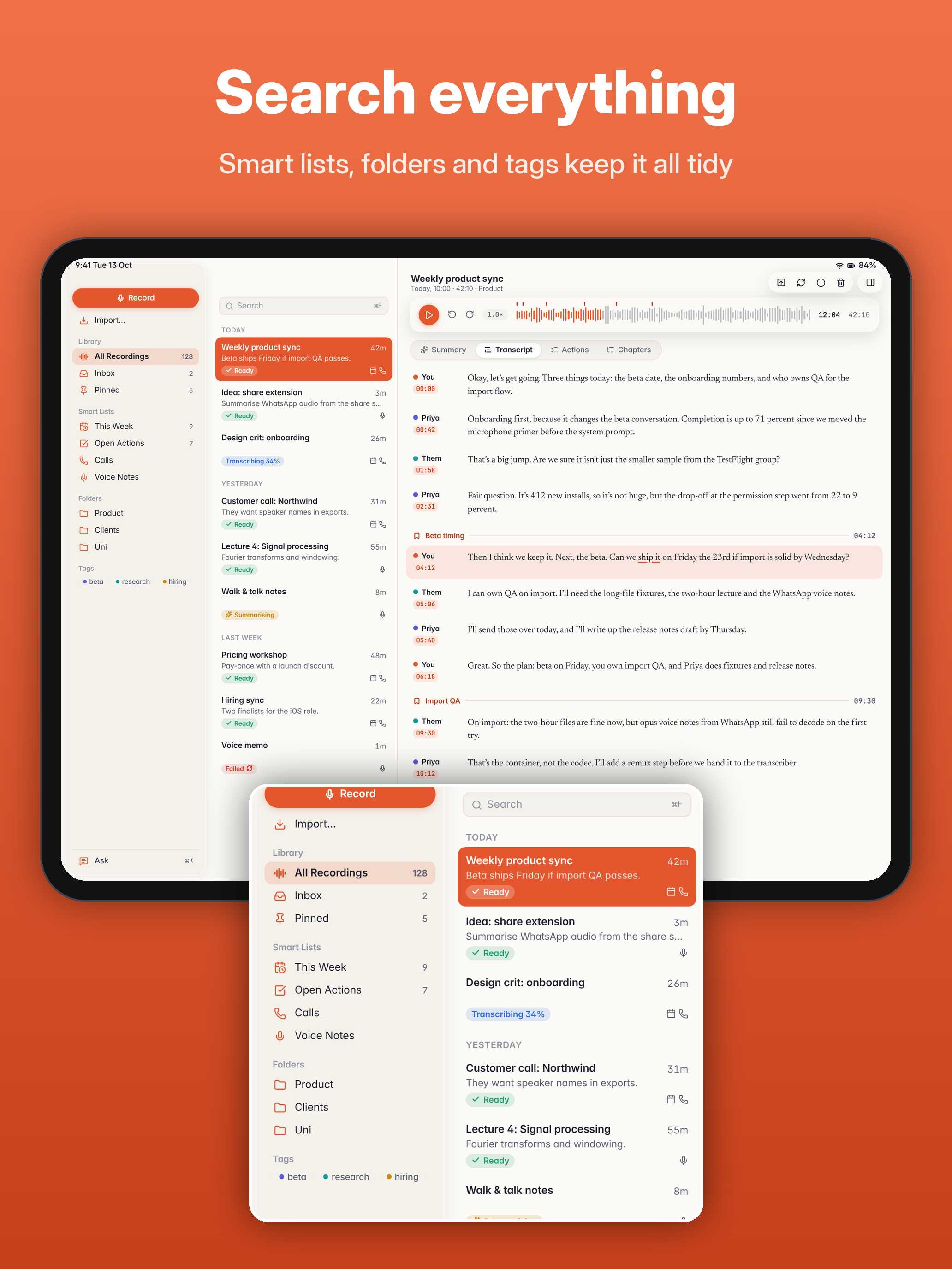 Search on iPad.